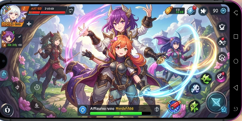 Tampilan gameplay AIR168 dengan karakter anime yang menarik.
