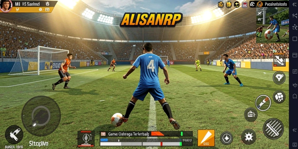 Tampilan gameplay seru dalam ALISANRP dengan karakter beraksi di lapangan.