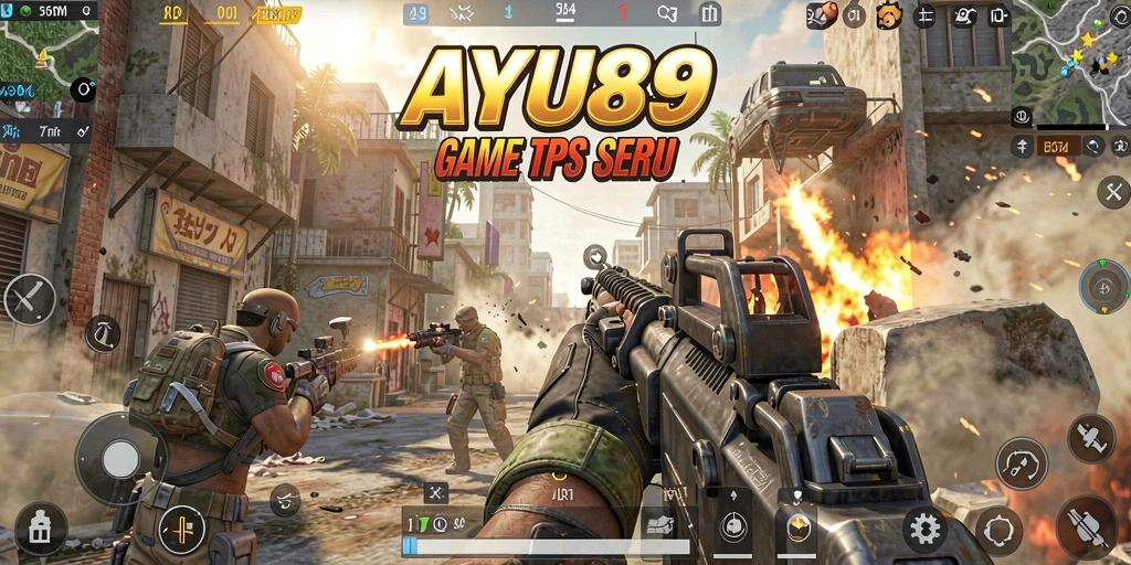 Tangkapan layar utama AYU89 menampilkan aksi mendebarkan di arena TPS.