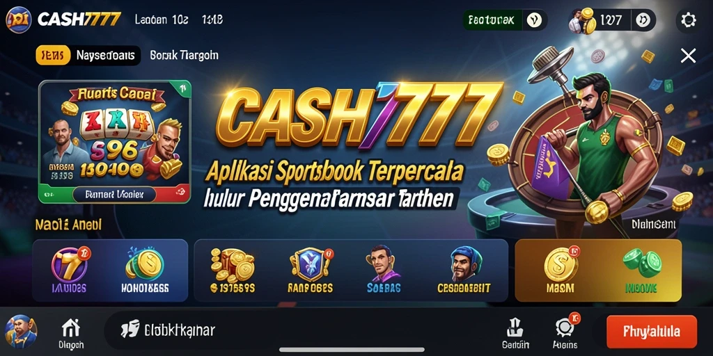 Tampilan utama CASH777 dengan berbagai pilihan taruhan olahraga.