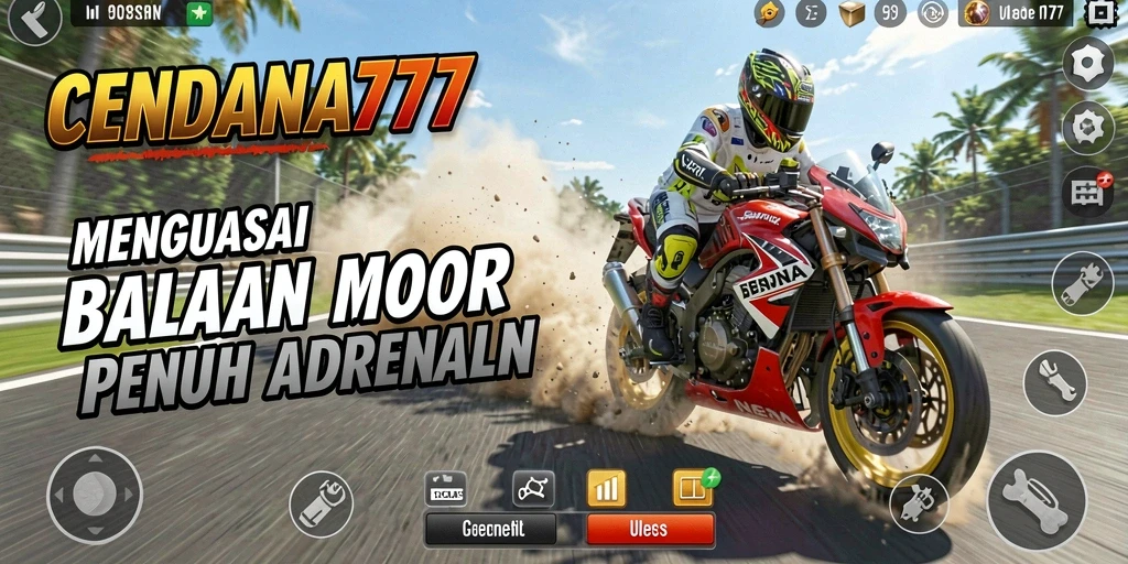 Tampilan gameplay seru dari balapan motor di CENDANA777.