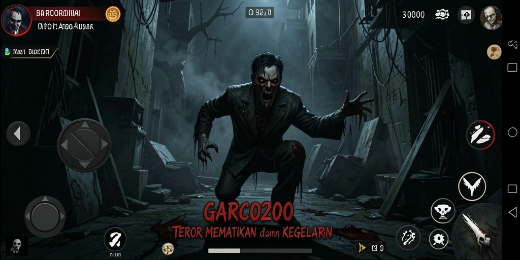 Screenshot menonjolkan suasana mencekam dari permainan GARCO200.