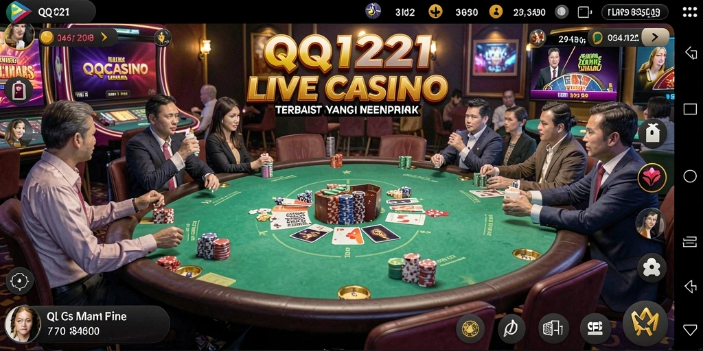 Tampilan utama gameplay Live Casino di QQ1221 dengan dealer profesional.