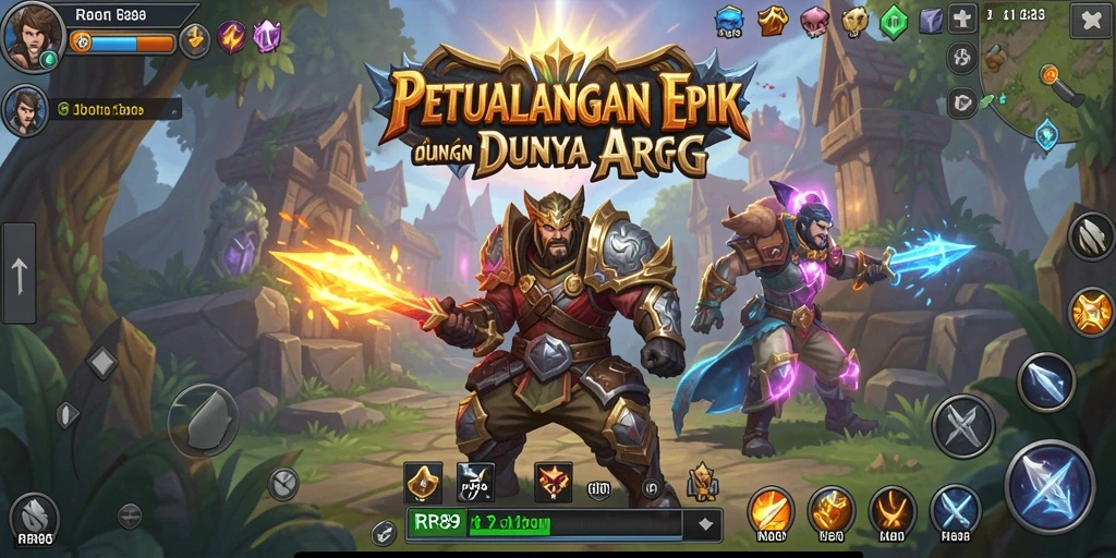 Screenshot gameplay ARPG fenomenal di RR89 yang menunjukkan pertempuran epik.