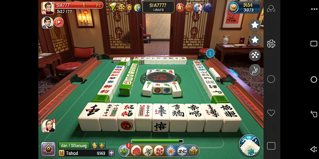 Tangkapan layar SIA777 menampilkan gameplay Mahjong yang mendebarkan.