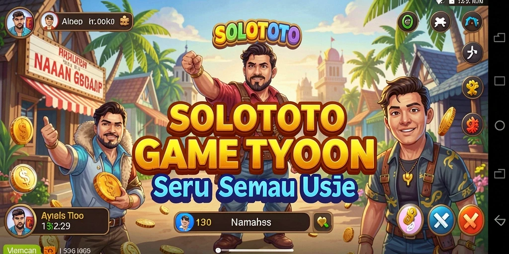 Tampilkan gameplay seru SOLOTOTO dengan berbagai pilihan bisnis Tycoon.